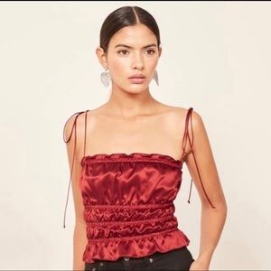 Reformation silk Viviana top
